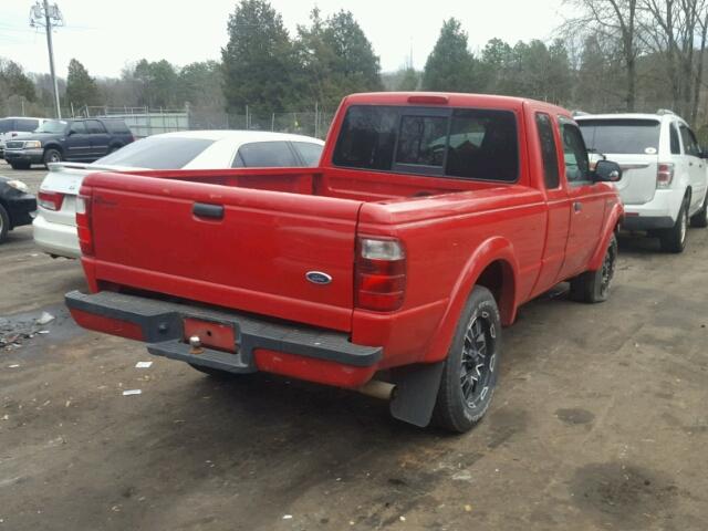 1FTYR44U85PB08393 - 2005 FORD RANGER SUP RED photo 4