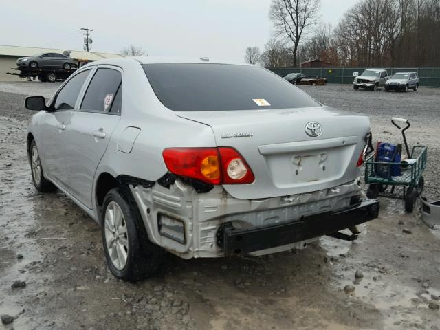 1NXBU4EE3AZ183909 - 2010 TOYOTA COROLLA BA SILVER photo 3