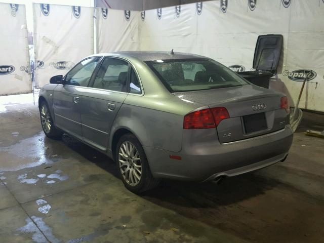 WAUAF78E88A154213 - 2008 AUDI A4 2.0T GRAY photo 3