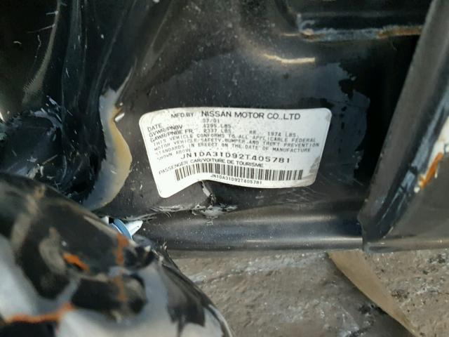 JN1DA31D92T405781 - 2002 NISSAN MAXIMA GLE BLACK photo 10