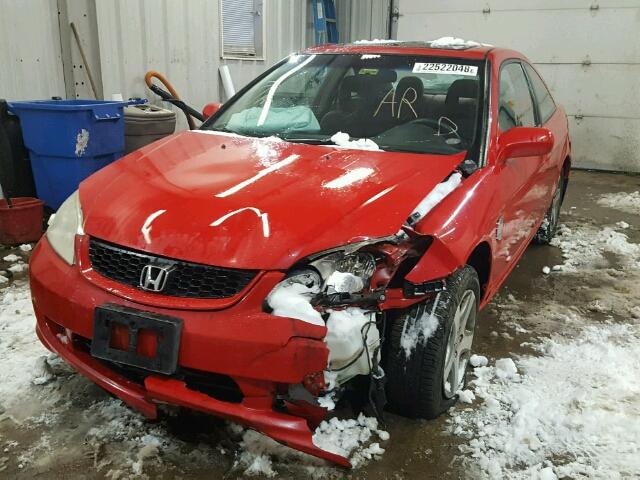 1HGEM229X4L041341 - 2004 HONDA CIVIC EX RED photo 2