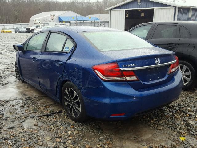 19XFB2F83FE267159 - 2015 HONDA CIVIC EX BLUE photo 3