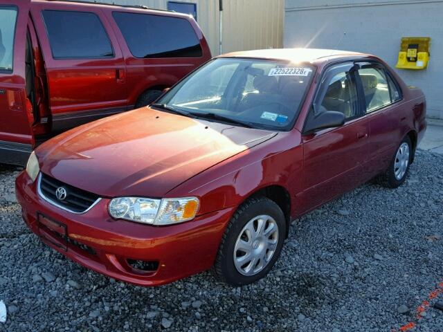 2T1BR12E01C401326 - 2001 TOYOTA COROLLA CE RED photo 2