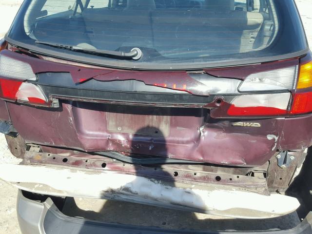 4S3BH6657Y7624775 - 2000 SUBARU LEGACY OUT BURGUNDY photo 10