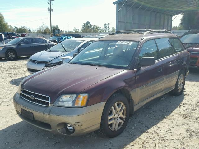 4S3BH6657Y7624775 - 2000 SUBARU LEGACY OUT BURGUNDY photo 2