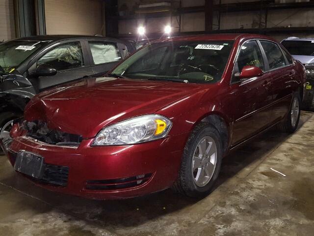 2G1WT58KX81299459 - 2008 CHEVROLET IMPALA LT BURGUNDY photo 2