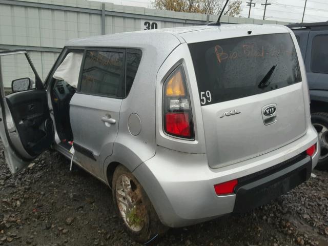 KNDJT2A20B7276101 - 2011 KIA SOUL + SILVER photo 3