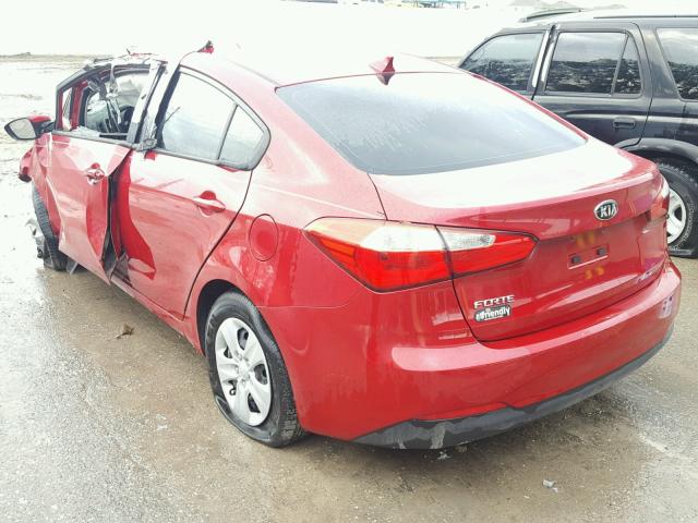 KNAFK4A63G5460360 - 2016 KIA FORTE LX RED photo 3