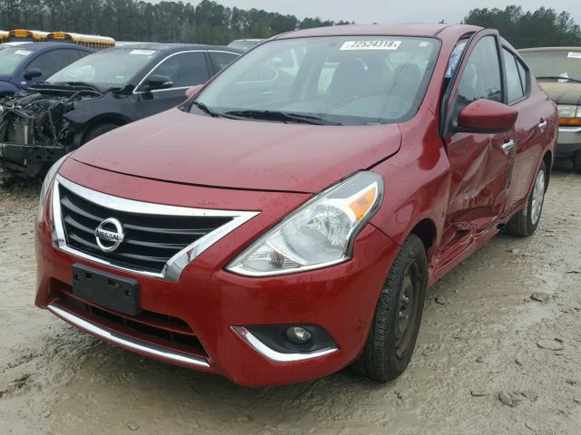 3N1CN7AP8FL906415 - 2015 NISSAN VERSA S RED photo 2