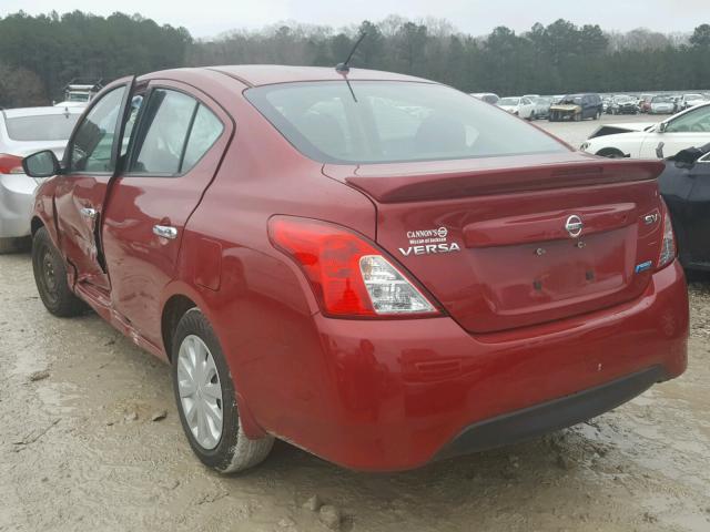 3N1CN7AP8FL906415 - 2015 NISSAN VERSA S RED photo 3