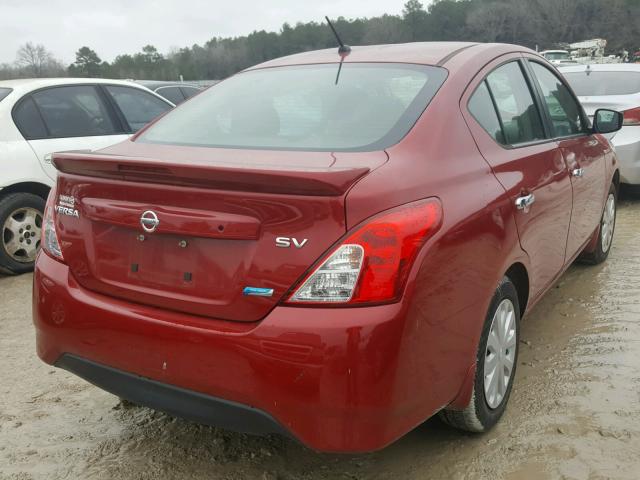 3N1CN7AP8FL906415 - 2015 NISSAN VERSA S RED photo 4