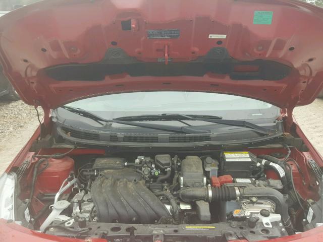 3N1CN7AP8FL906415 - 2015 NISSAN VERSA S RED photo 7