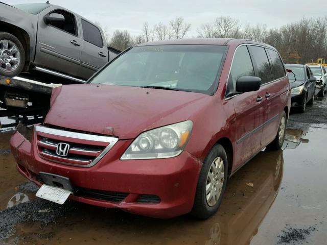 5FNRL38226B119409 - 2006 HONDA ODYSSEY LX BURGUNDY photo 2