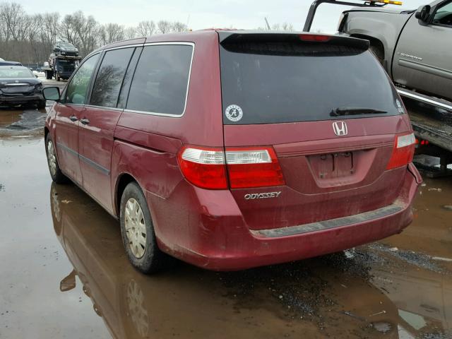 5FNRL38226B119409 - 2006 HONDA ODYSSEY LX BURGUNDY photo 3