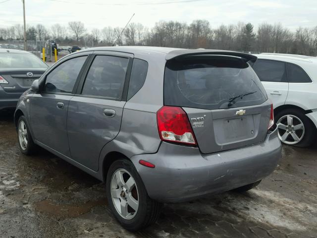 KL1TD66627B725959 - 2007 CHEVROLET AVEO BASE CHARCOAL photo 3