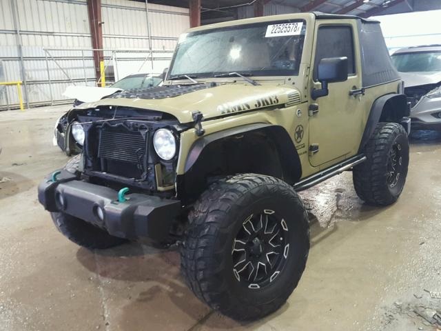 1C4AJWAG0DL654761 - 2013 JEEP WRANGLER S GREEN photo 2