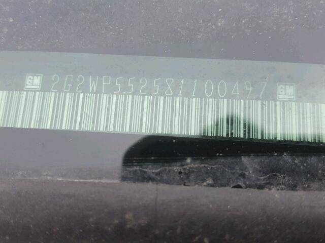 2G2WP552581100497 - 2008 PONTIAC GRAND PRIX SILVER photo 10