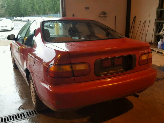 1HGEJ224XPL003481 - 1993 HONDA CIVIC DX RED photo 3