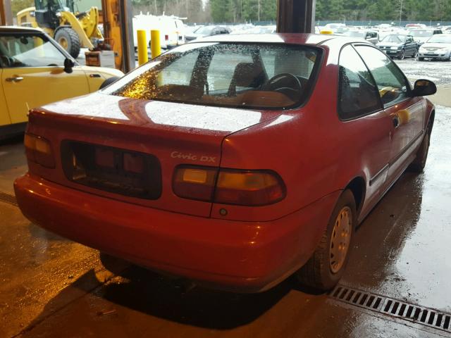 1HGEJ224XPL003481 - 1993 HONDA CIVIC DX RED photo 4