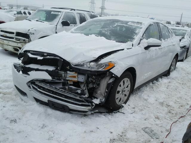 3FA6P0G77ER327517 - 2014 FORD FUSION S WHITE photo 2