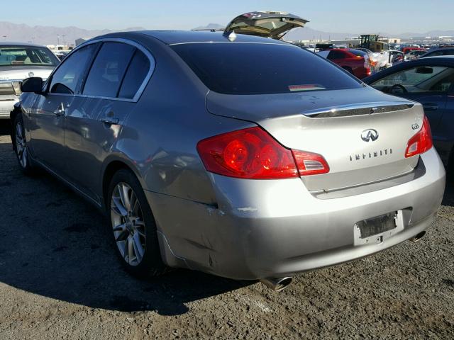 JNKBV61E18M202467 - 2008 INFINITI G35 SILVER photo 3