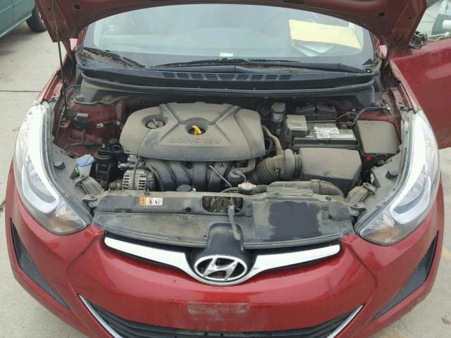 5NPDH4AE8EH500493 - 2014 HYUNDAI ELANTRA SE RED photo 7