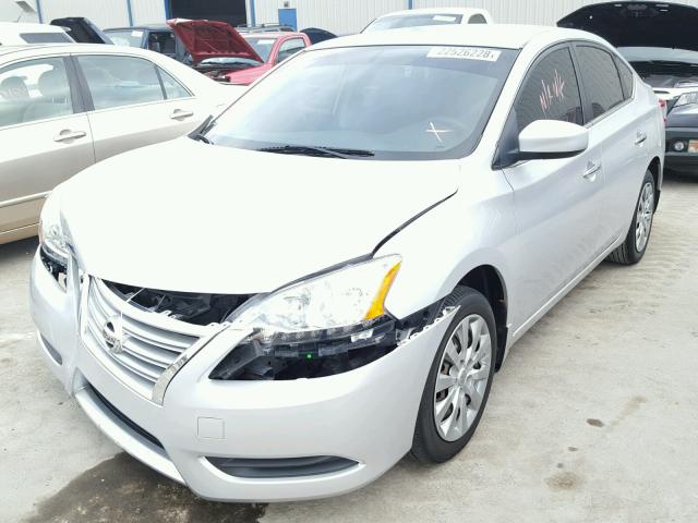 3N1AB7AP2EY216130 - 2014 NISSAN SENTRA S SILVER photo 2