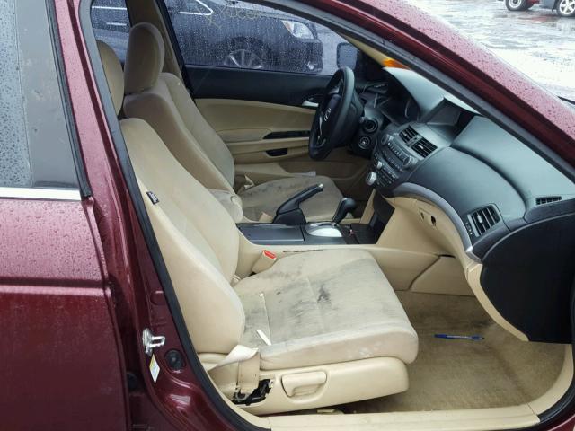 1HGCP2F32CA123322 - 2012 HONDA ACCORD LX BURGUNDY photo 5