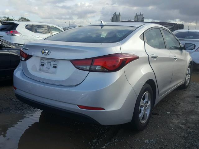 5NPDH4AE3FH629775 - 2015 HYUNDAI ELANTRA SE SILVER photo 4