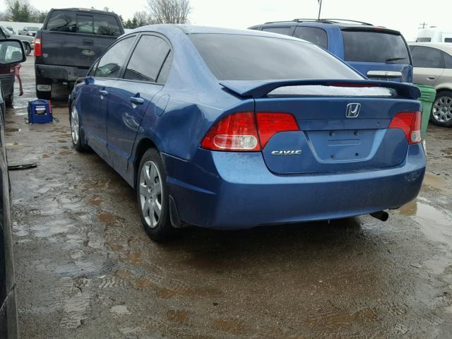 1HGFA16528L031360 - 2008 HONDA CIVIC LX BLUE photo 3