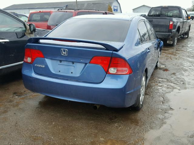 1HGFA16528L031360 - 2008 HONDA CIVIC LX BLUE photo 4