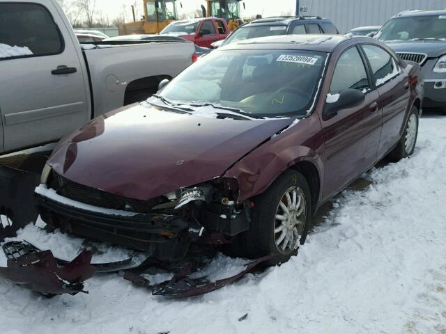 1C3EL46X72N226121 - 2002 CHRYSLER SEBRING LX MAROON photo 2