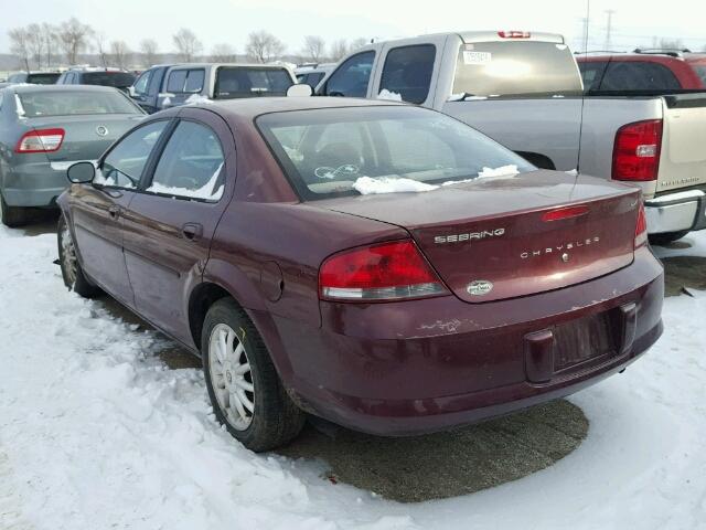 1C3EL46X72N226121 - 2002 CHRYSLER SEBRING LX MAROON photo 3