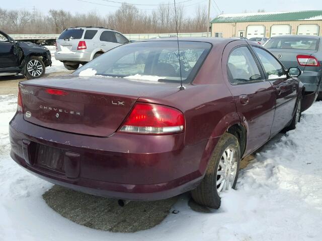 1C3EL46X72N226121 - 2002 CHRYSLER SEBRING LX MAROON photo 4