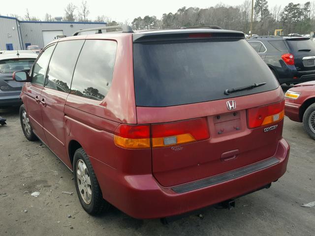 2HKRL18602H544887 - 2002 HONDA ODYSSEY EX BURGUNDY photo 3