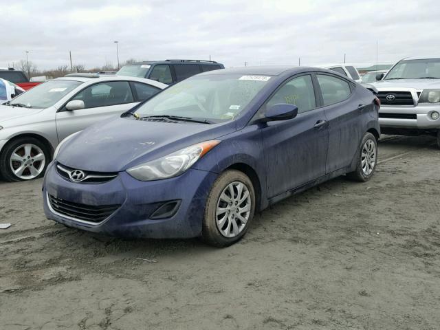 5NPDH4AE8CH139666 - 2012 HYUNDAI ELANTRA GL BLUE photo 2