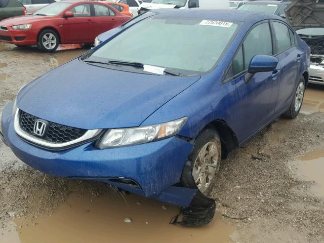 19XFB2F55FE013149 - 2015 HONDA CIVIC LX BLUE photo 2