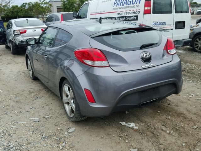 KMHTC6ADXFU243174 - 2015 HYUNDAI VELOSTER B GRAY photo 3