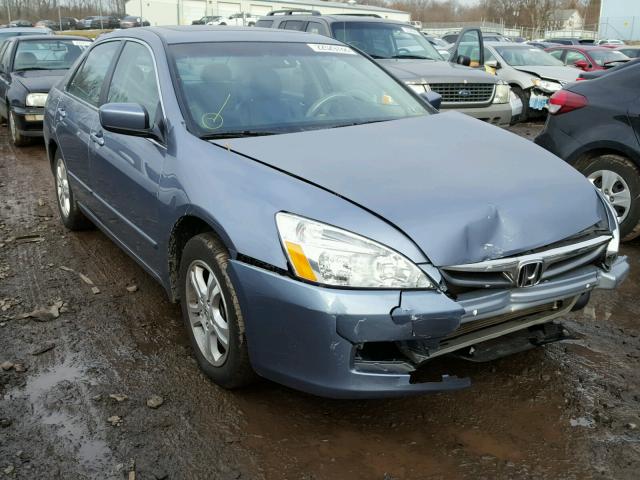 1HGCM567X7A043379 - 2007 HONDA ACCORD EX BLUE photo 1