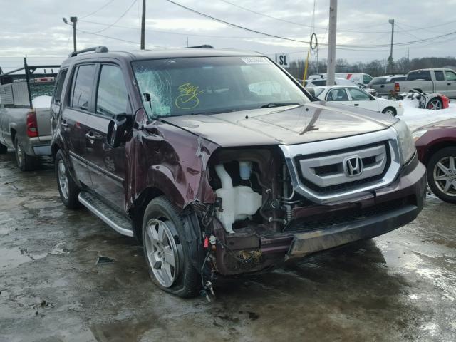 5FNYF4H59BB037254 - 2011 HONDA PILOT EXL MAROON photo 1