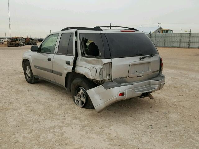 1GNDS13S242109673 - 2004 CHEVROLET TRAILBLAZE SILVER photo 3