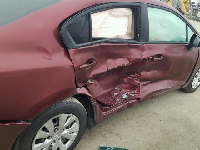 2HGFB2F55CH543350 - 2012 HONDA CIVIC LX MAROON photo 9