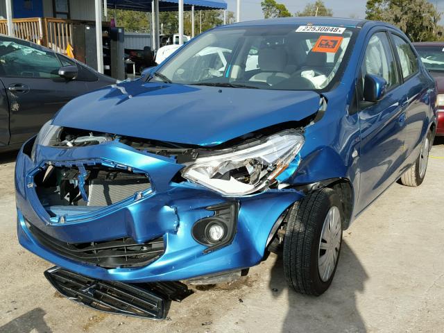 ML32F3FJ0HHF09727 - 2017 MITSUBISHI MIRAGE G4 BLUE photo 2