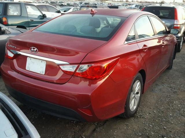 5NPEB4AC3EH827064 - 2014 HYUNDAI SONATA GLS RED photo 4