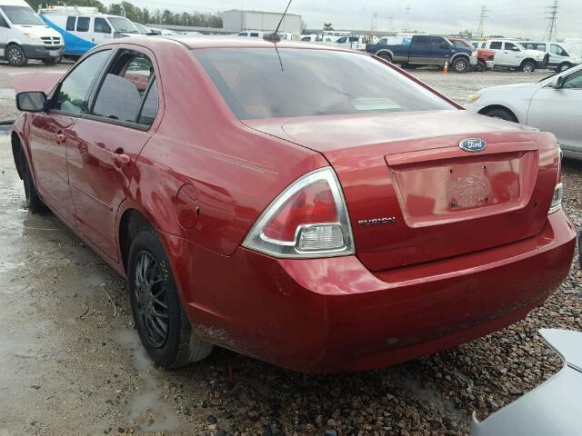 3FAHP06ZX7R167552 - 2007 FORD FUSION S RED photo 3