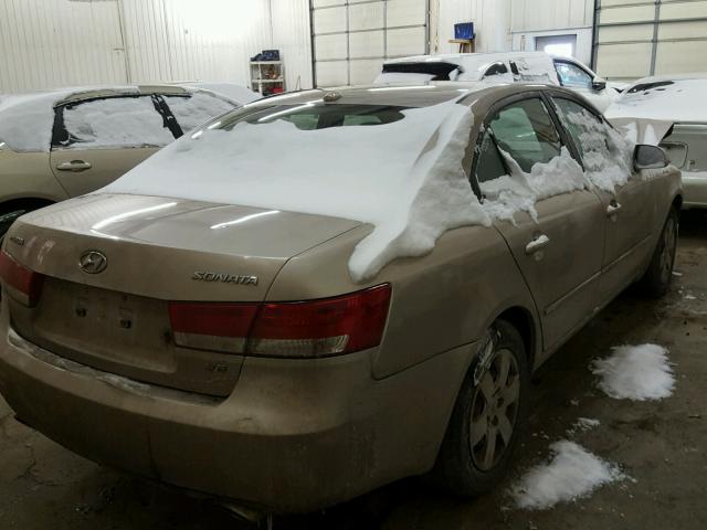 5NPET46F48H327712 - 2008 HYUNDAI SONATA GLS TAN photo 4