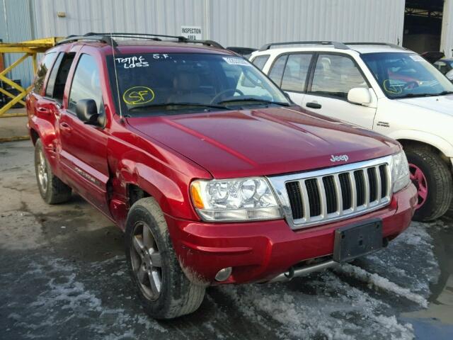 1J8GW58N24C256339 - 2004 JEEP GRAND CHER RED photo 1