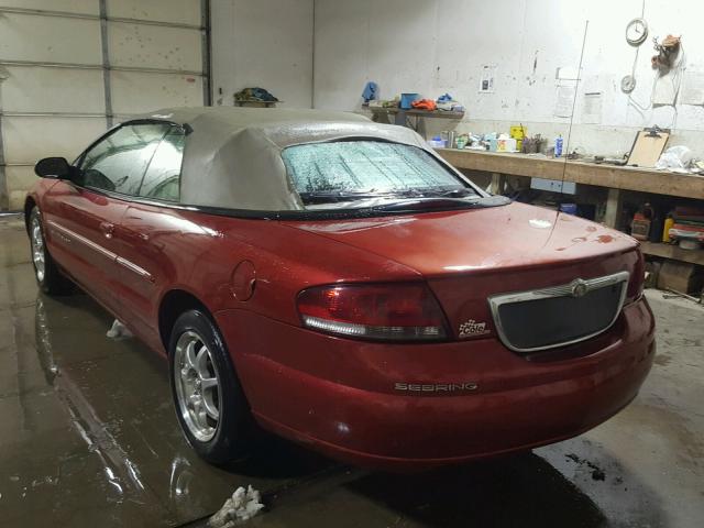 1C3EL45U31N698760 - 2001 CHRYSLER SEBRING LX RED photo 3