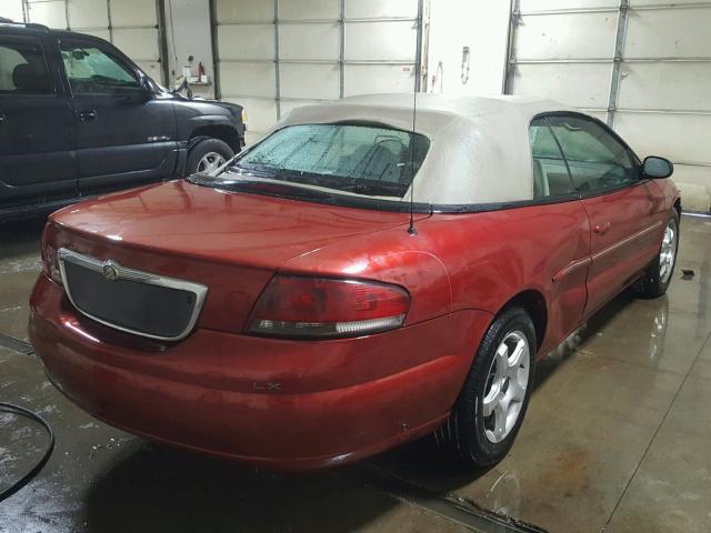 1C3EL45U31N698760 - 2001 CHRYSLER SEBRING LX RED photo 4