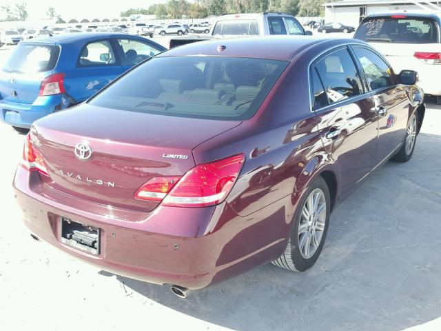 4T1BK3DBXAU368501 - 2010 TOYOTA AVALON XL BURGUNDY photo 4